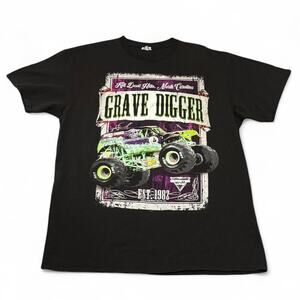 Monster Jam Monster Truck Grave Digger 2016 Black Graphic T-Shirt — MEDIUM